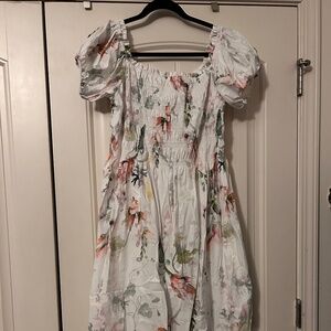 Floral Midi with Puff Sleeves